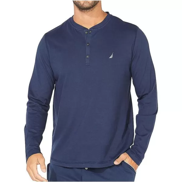 Nautica Mens Long Sleeve Henley Pajama TopIndigo