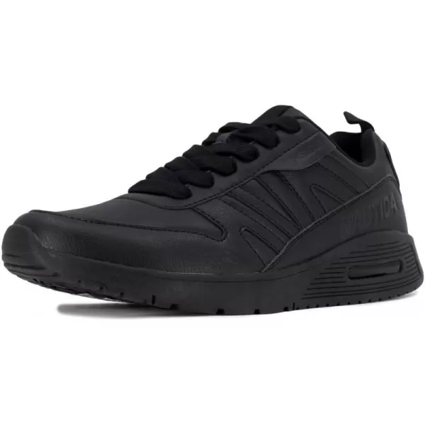 Nautica Mens LowTop Fashion Sneakers  LaceUp Trainers for Stylish Basketball Style and Comfortable Walking ShoesBackshoreblack Mono