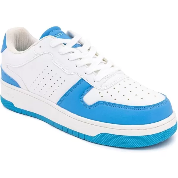 Nautica Mens LowTop Fashion Sneakers  LaceUp Trainers for Stylish Basketball Style and Comfortable Walking ShoesWhite Baby Blue