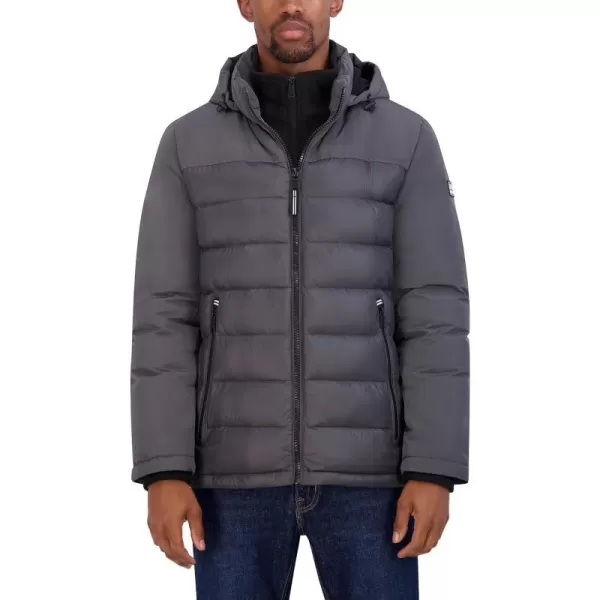 Nautica Mens Mixed Media PufferGrey