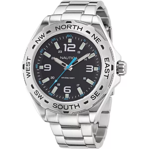 Nautica Mens NAPCWS301 Clearwater Beach Recycled 85 Stainless Steel Bracelet WatchNautica Mens NAPCWS301 Clearwater Beach Recycled 85 Stainless Steel Bracelet Watch