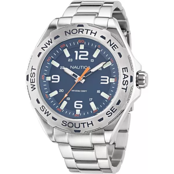 Nautica Mens NAPCWS302 Clearwater Beach Recycled 85 Stainless Steel Bracelet WatchNautica Mens NAPCWS302 Clearwater Beach Recycled 85 Stainless Steel Bracelet Watch