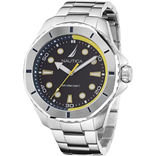 Nautica Mens NAPKMS301 KOH May Bay Recycled 85 Stainless Steel Bracelet WatchNautica Mens NAPKMS301 KOH May Bay Recycled 85 Stainless Steel Bracelet Watch