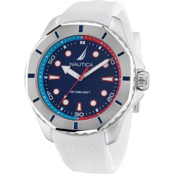 Nautica Mens NAPKMS305 KOH May Bay White Silicone Strap WatchNautica Mens NAPKMS305 KOH May Bay White Silicone Strap Watch