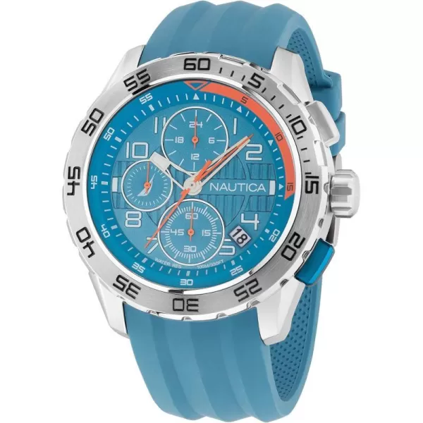 Nautica Mens NAPNSS303 NST 101 Light Blue Silicone Strap WatchNautica Mens NAPNSS303 NST 101 Light Blue Silicone Strap Watch