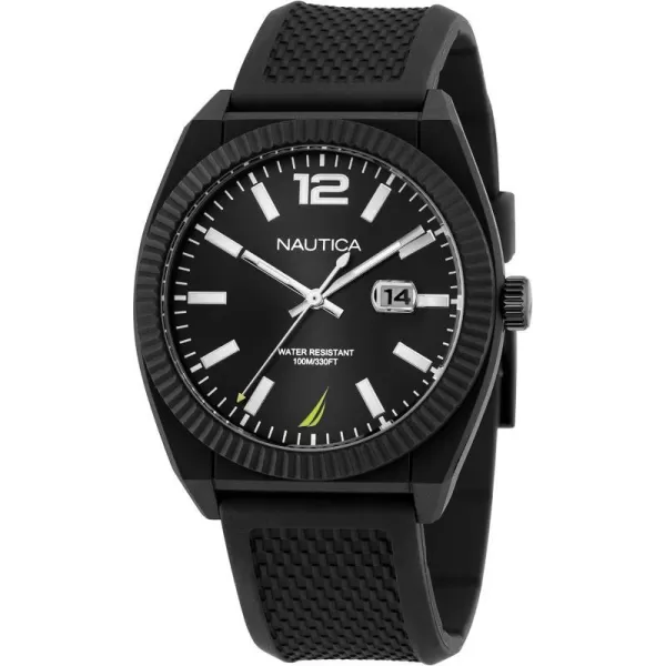 Nautica Mens NAPPBS302 Pacific Beach Black Wheat PU Fiber Strap WatchNautica Mens NAPPBS302 Pacific Beach Black Wheat PU Fiber Strap Watch