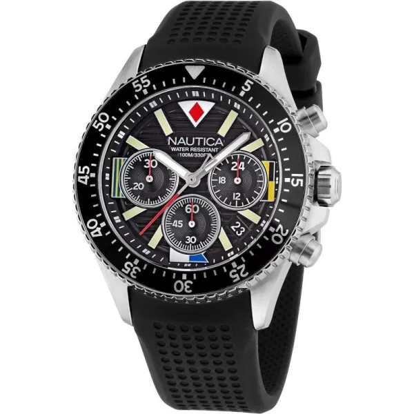 Nautica Mens NAPWPS301 Westport Black Silicone Strap WatchNautica Mens NAPWPS301 Westport Black Silicone Strap Watch