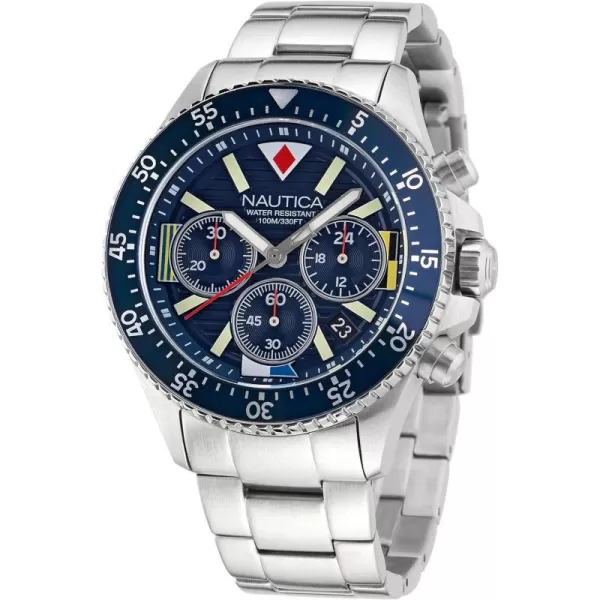 Nautica Mens NAPWPS304 Westport Recycled 85 Stainless Steel Bracelet WatchNautica Mens NAPWPS304 Westport Recycled 85 Stainless Steel Bracelet Watch