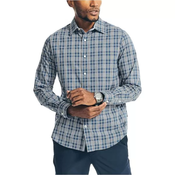 Nautica Mens Navtech Plaid ShirtEstate Blue