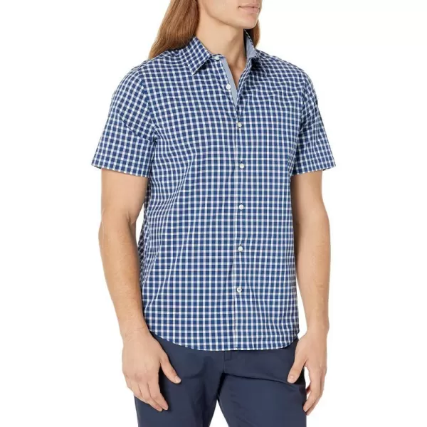 Nautica Mens Navtech Plaid ShortSleeve ShirtEstate Blue