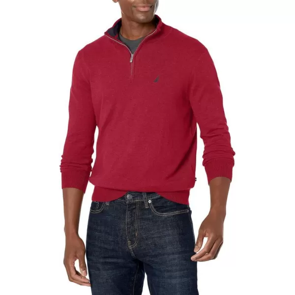 Nautica Mens Navtech QuarterZip SweaterBiking Red