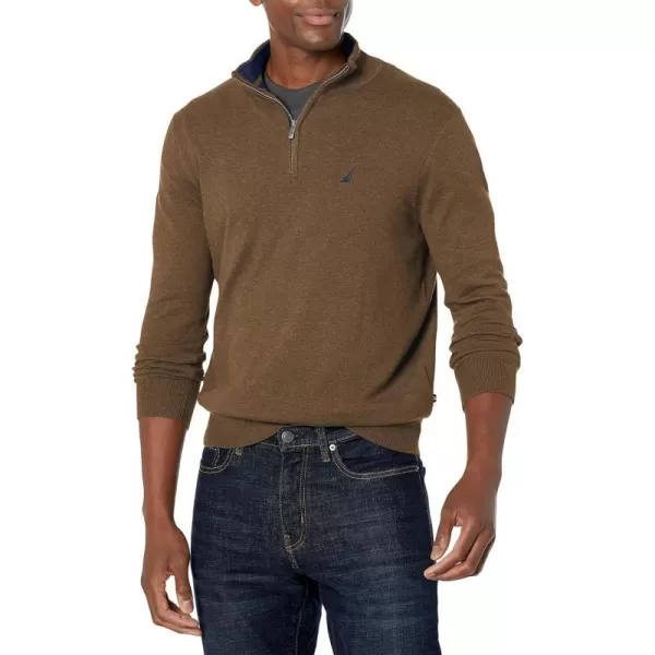 Nautica Mens Navtech QuarterZip SweaterCarefe Heather