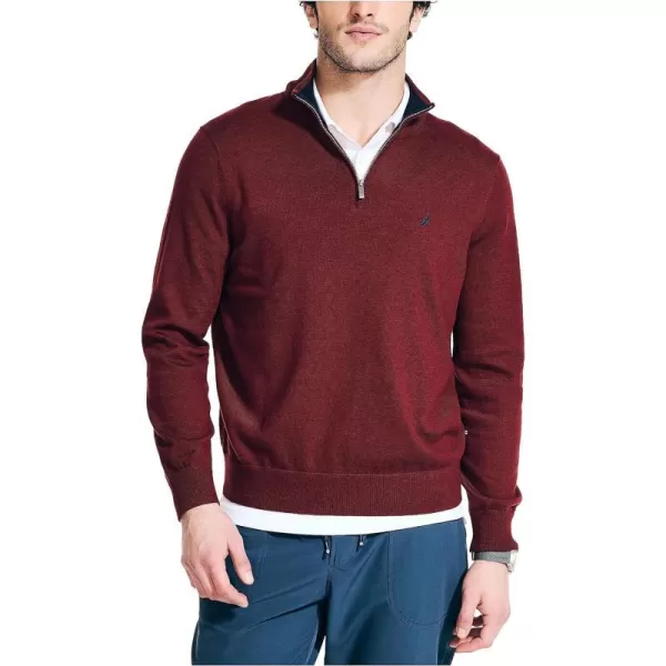 Nautica Mens Navtech QuarterZip SweaterDeep Crimson