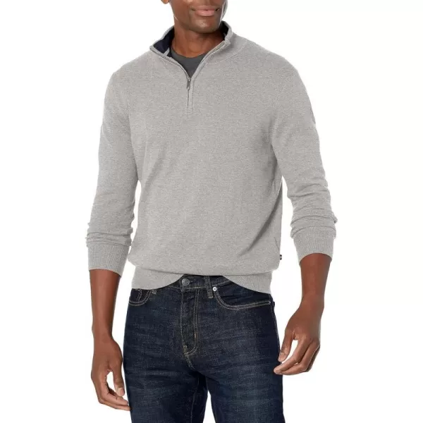 Nautica Mens Navtech QuarterZip SweaterGrey Heather