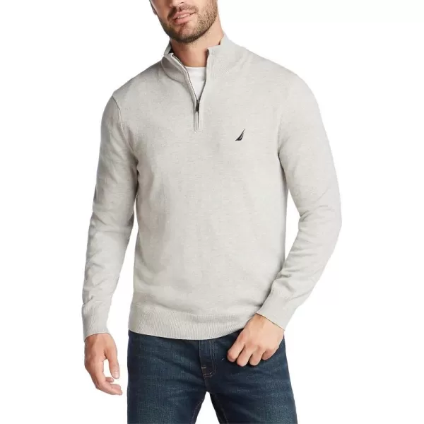 Nautica Mens Navtech QuarterZip SweaterMedium Grey Heather