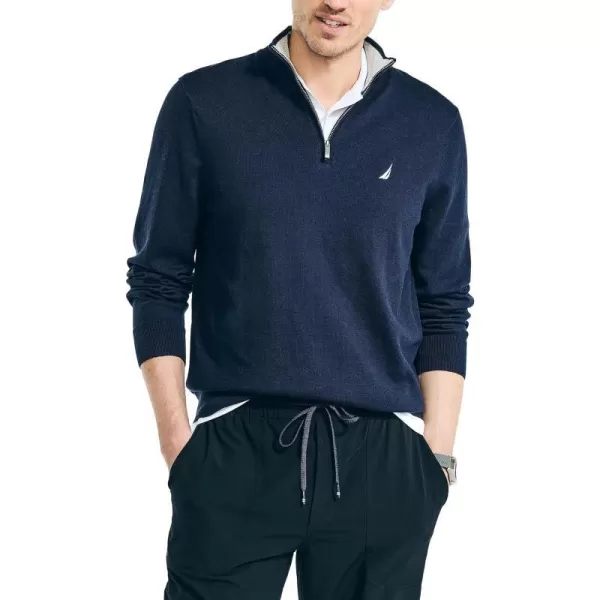 Nautica Mens Navtech QuarterZip SweaterNavy Seas