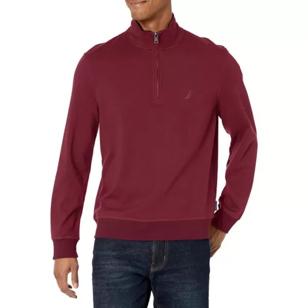 Nautica Mens Navtech QuarterZip SweaterShipwreck Burgundy