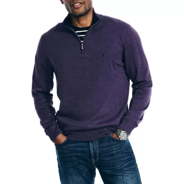 Nautica Mens Navtech QuarterZip SweaterViolet Heather