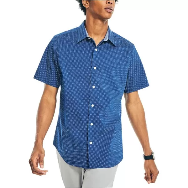 Nautica Mens Navtech Slim Fit Printed ShortSleeve ShirtEstate Blue