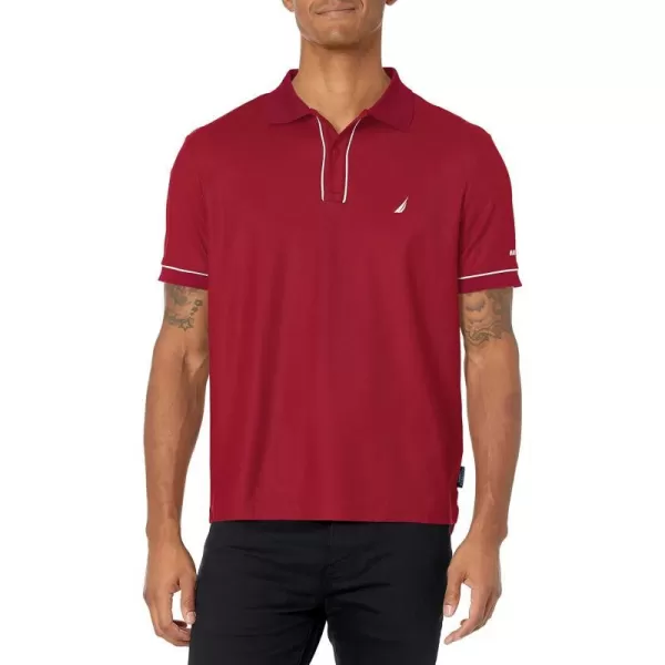 Nautica Mens Navtech Sustainably Crafted Classic Fit PoloBiking Red