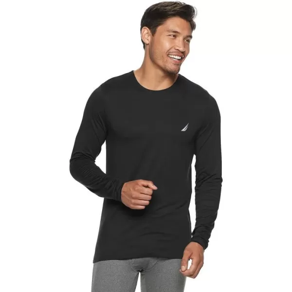 Nautica Mens Performance Long Sleeve Base Layer Crewneck Thermal TopBlack