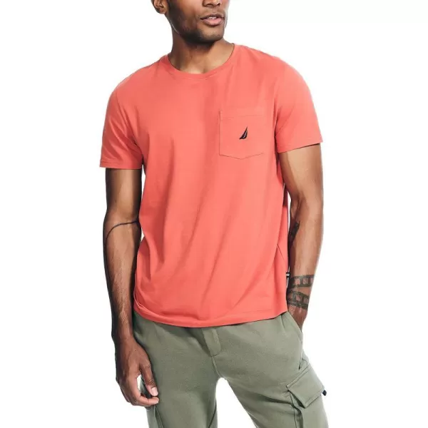 Nautica Mens Performance Pocket TShirtCayenne