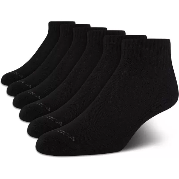 Nautica Mens Performance Quarter Socks with Cushioned Comfort 6 PackBlackGray