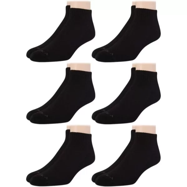 Nautica Mens Performance Quarter Socks with Cushioned Comfort 6 PackFormal Black