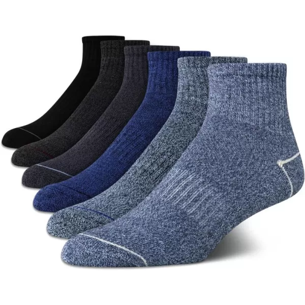 Nautica Mens Performance Quarter Socks with Cushioned Comfort 6 PackNavyBlueGray