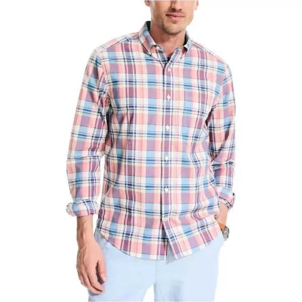 Nautica Mens Plaid Poplin ShirtTeaberry