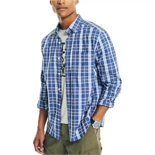 Nautica Mens Plaid Poplin ShirtUndercurrent