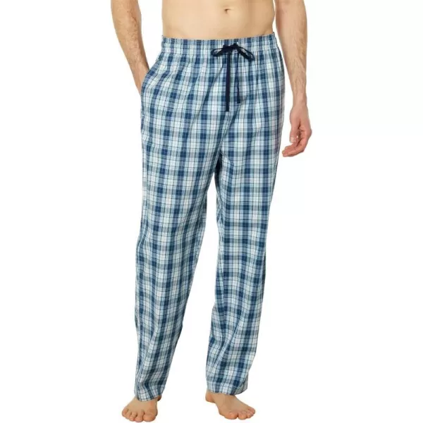 Nautica Mens Plaid Poplin Sleep PantBlue Sail White