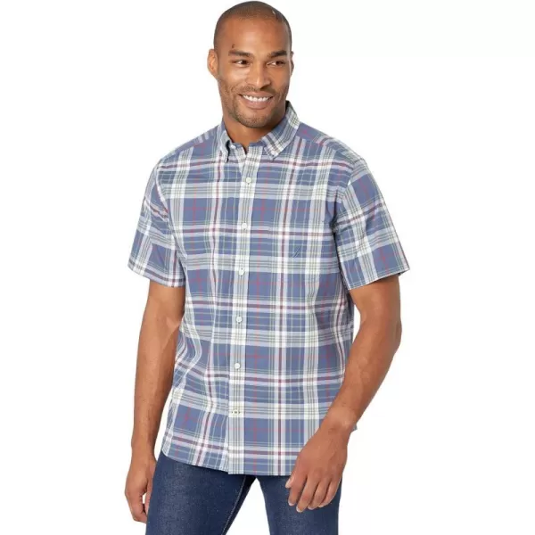 Nautica Mens Plaid ShortSleeve ShirtWorkshirt