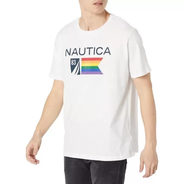 Nautica Mens Pride Logo Graphic Sleep TShirtBright White