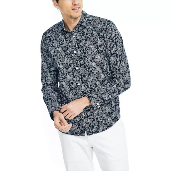 Nautica Mens Printed Poplin ShirtMaritime Navy