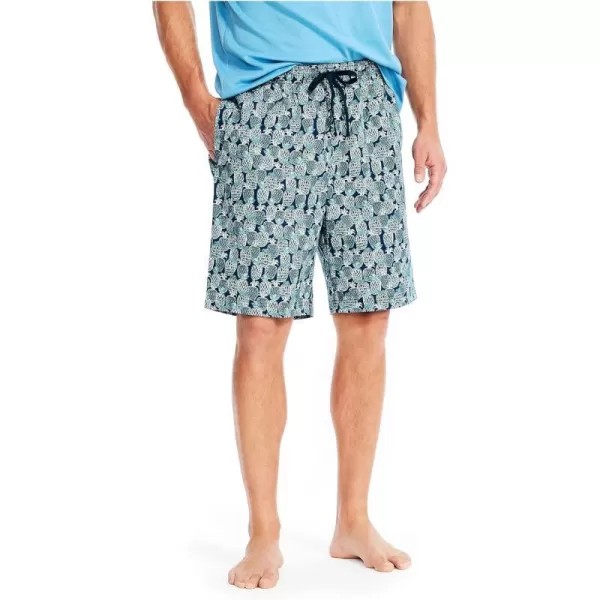 Nautica Mens Printed Poplin Sleep ShortEstate Blue