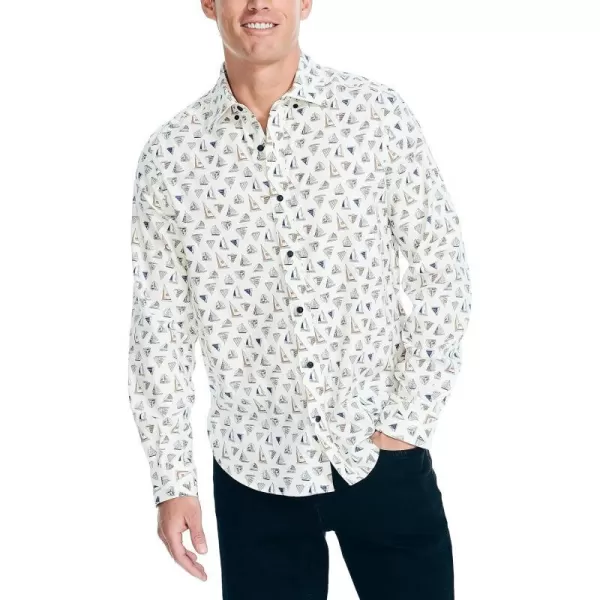 Nautica Mens Printed ShirtSail White