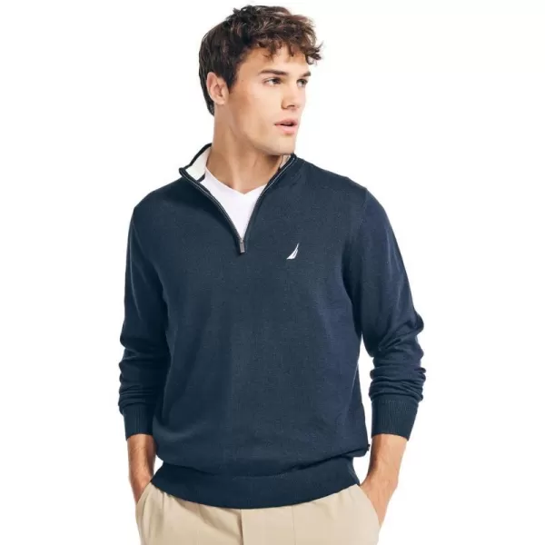 Nautica Mens QuarterZip SweaterNavtech Collection FallWinter 2024 Navy Seas