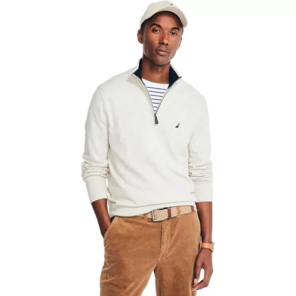 Nautica Mens QuarterZip SweaterNavtech Collection FallWinter 2024 Stone Heather