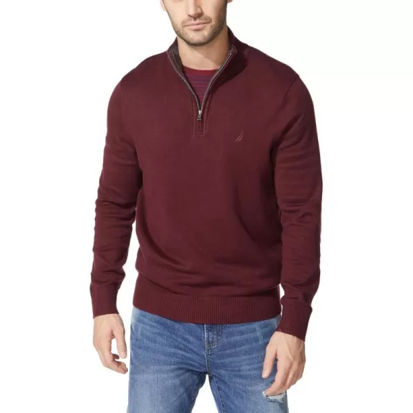 Nautica Mens QuarterZip SweaterRoyal Burgundy