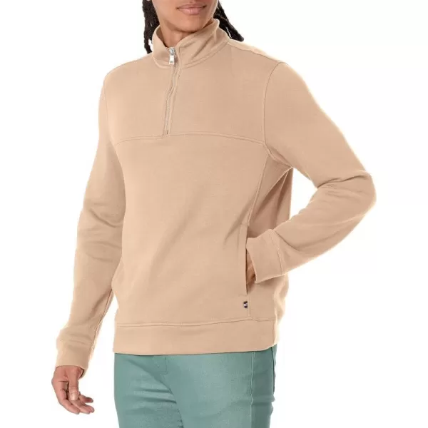 Nautica Mens QuarterZip SweatshirtMilitary Tan