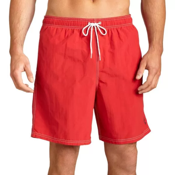 Nautica Mens Quick Dry Solid Swim TrunkRed