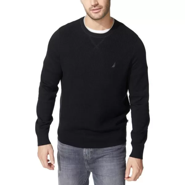 Nautica Mens Ribbed SweaterTrue Black