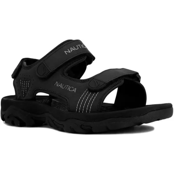 Nautica Mens Sandals Open Toe Athletic Water Shoes With StrapBlack Senecca