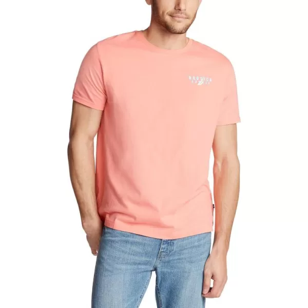 Nautica Mens Short Sleeve 100 Cotton Fish Print Series Graphic Tee ShirtPale Coral