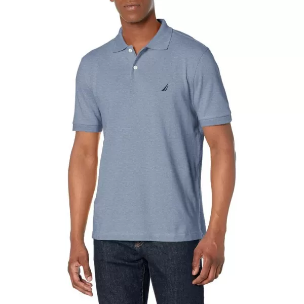 Nautica Mens Short Sleeve Classic Fit Pique PoloDeep Anchor Heather