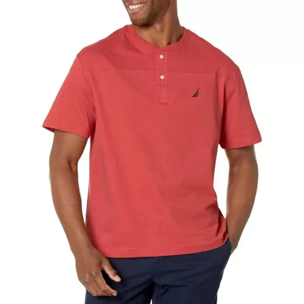 Nautica Mens Short Sleeve HenleySailor Red