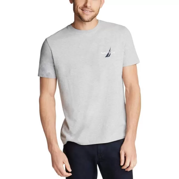 Nautica Mens Short Sleeve Logo Series Graphic TeeGrey Heather