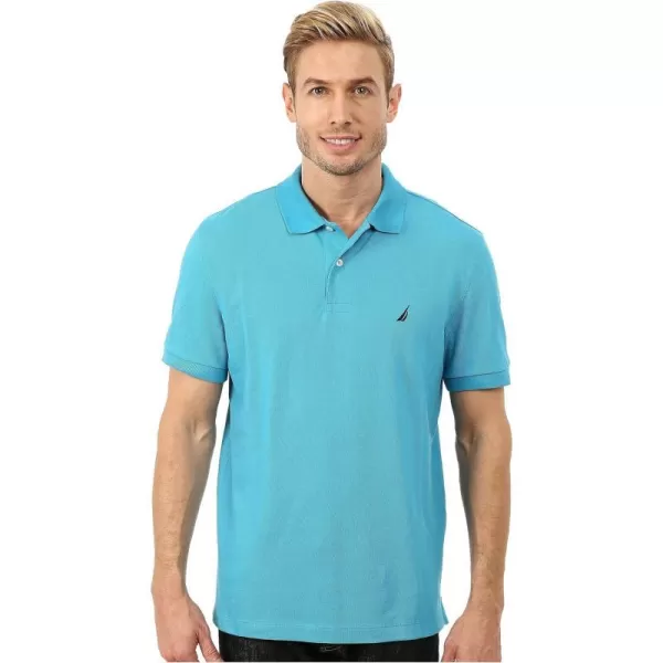 Nautica Mens Short Sleeve Solid Cotton Pique Polo ShirtCoast Surf