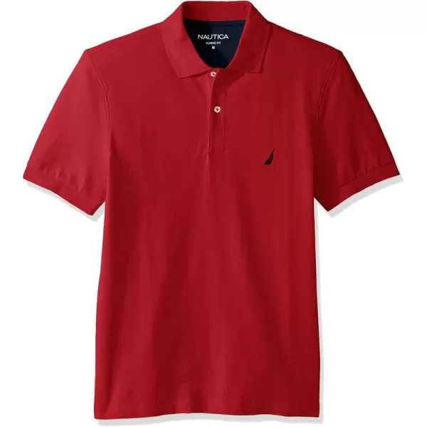 Nautica Mens Short Sleeve Solid Cotton Pique Polo ShirtRose Coral